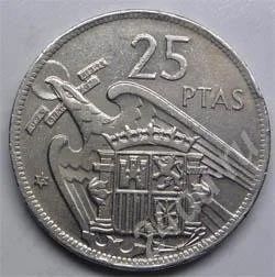 Лот: 353118. Фото: 1. Испания. 25 песет 1957г. На гурте... Европа