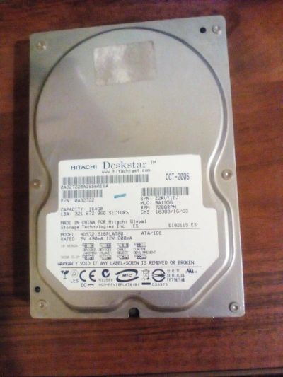 Лот: 8597622. Фото: 1. Жесткий Диск на 164 gb. Hitachi... Жёсткие диски (HDD)