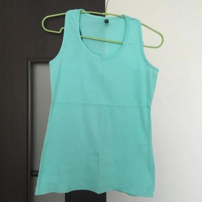 Лот: 7539063. Фото: 1. Майка бирюзовая. Футболки, топы и майки