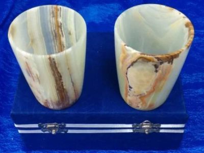 Лот: 10551753. Фото: 1. Стакан 2 шт. 3" х 5" в бархатной... Рюмки, стопки