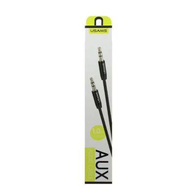 Лот: 22150192. Фото: 1. Кабель USAMS AUX YP101 Black. Шнуры, кабели, разъёмы