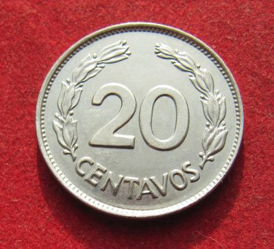 Лот: 19925538. Фото: 1. Эквадор 20 сентаво, 1966 г. Отличная. Америка
