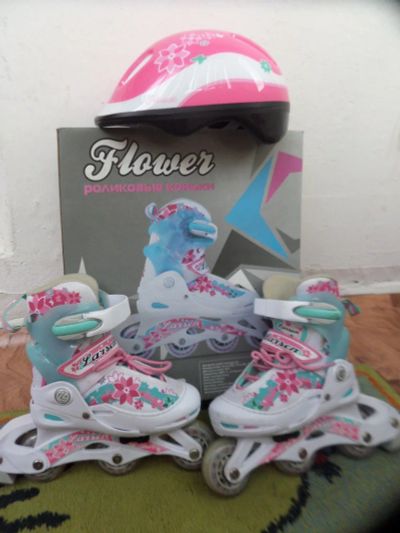 Лот: 9992840. Фото: 1. Ролики Larsen Flower р-р 26-29... Другое (дети растут)