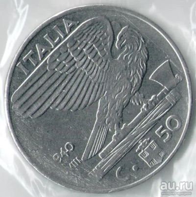 Лот: 14480799. Фото: 1. Италия 50 чентезими 1940 год... Европа