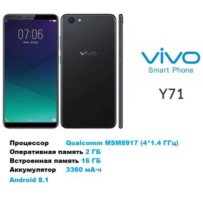 Лот: 14317319. Фото: 1. Новый смартфон Vivo Y71 16Gb... Смартфоны