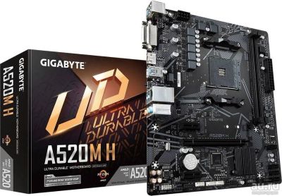 Лот: 17846776. Фото: 1. Gigabyte A520M H A520M H. Материнские платы