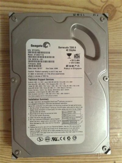 Лот: 1067718. Фото: 1. IDE Seagate 40 Gb. Жёсткие диски (HDD)