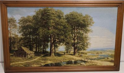 Лот: 15554569. Фото: 1. Картина гобелен родной пейзаж... Произведения