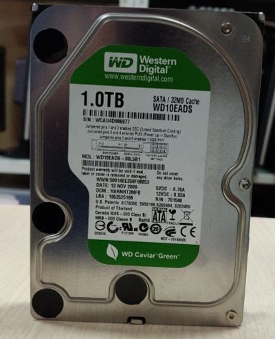Лот: 19521525. Фото: 1. HDD 1 Tb WD Green WD10EADS 5400... Жёсткие диски (HDD)