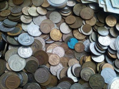 Лот: 15655002. Фото: 1. Лот монет и бон без разбору одним... Наборы монет