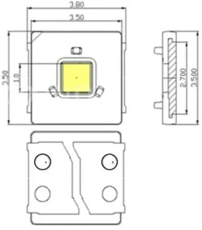 Лот: 12527065. Фото: 1. Светодиод 3535 3V 2.4W (3.0V-3... Запчасти для телевизоров, видеотехники, аудиотехники