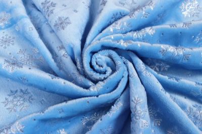 Лот: 21358661. Фото: 1. Ткань голубая со снежинками, новогодняя... Другое (оборудование)