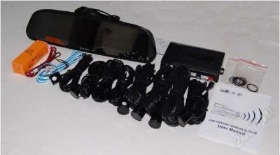 Лот: 1433551. Фото: 1. Парктроник (8 сенсоров) + зеркало... Видеорегистраторы,  радар-детекторы, системы парковки