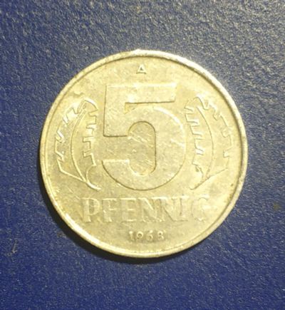 Лот: 25023855. Фото: 1. ГДР 5 пфенингов 1968 г. Германия и Австрия