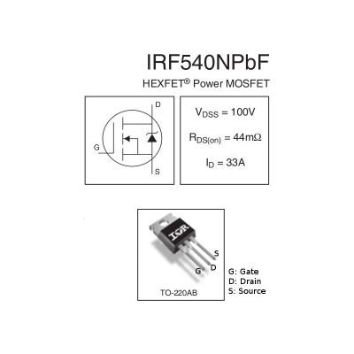 Лот: 20653378. Фото: 1. Транзистор IRF540NPbF IRF540N. Транзисторы