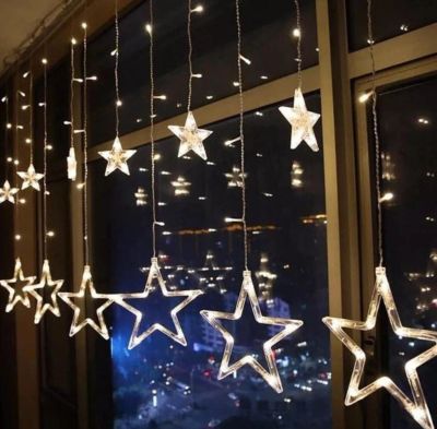 Лот: 16859211. Фото: 1. LED гирлянда «Звезды» 3 метра. Гирлянды, шарики, новогодние аксессуары