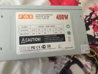 Лот: 13935741. Фото: 1. БП FOX 450W. Корпуса, блоки питания