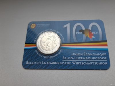 Лот: 18153820. Фото: 1. Бельгия 2 евро 2021 " 100 лет... Европа