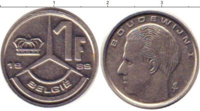 Лот: 15256406. Фото: 1. 1 франк Бельгия 1989 belgie. Европа