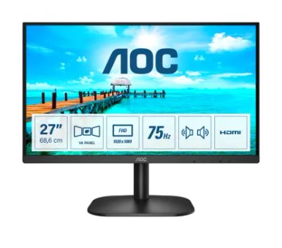 Лот: 24768197. Фото: 1. Монитор 27" AOC 27B2AM 1920x1080... ЖК-мониторы