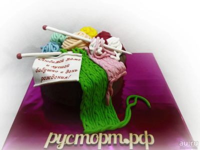 Лот: 9405695. Фото: 1. Торт с вязанием. Торты, пирожные