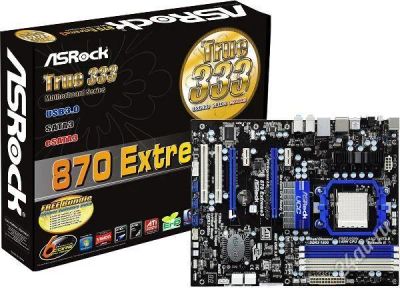 Лот: 3926489. Фото: 1. ASRock 870 Extreme3 + задняя планка... Материнские платы