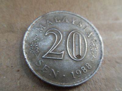 Лот: 16165858. Фото: 1. Малайзия 20 сенов 1988. Азия