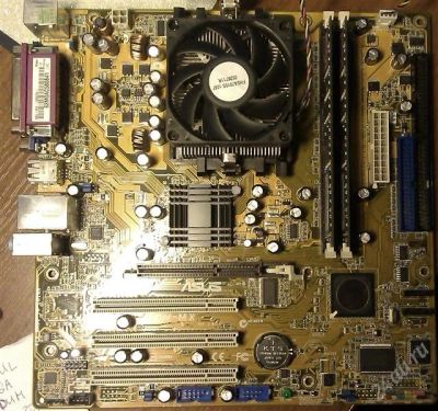 Лот: 2569376. Фото: 1. Мать Asus k8v-mx+проц semp 2500... Материнские платы