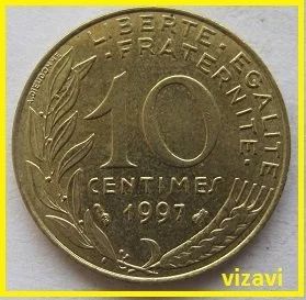 Лот: 15845010. Фото: 1. Франция 10 сантимов 1997 (№). Европа