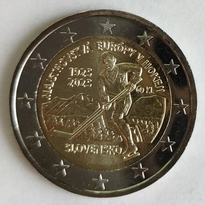 Лот: 11183258. Фото: 1. 2 евро 2025 год. Словакия. 100... Европа