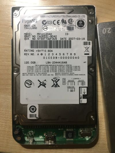 Лот: 15678411. Фото: 1. 2,5" hdd 120gb внешний. Внешние жесткие диски