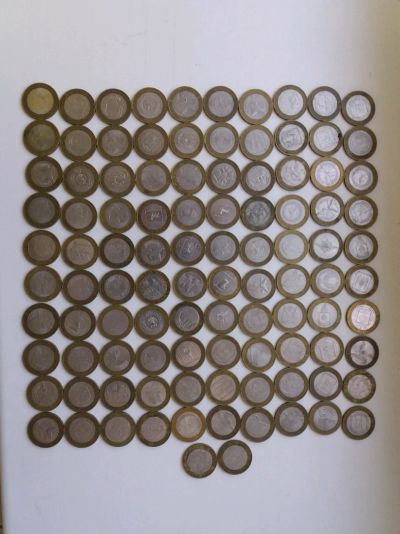 Лот: 12142962. Фото: 1. 10р биметалл 102шт. Россия после 1991 года
