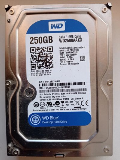Лот: 18656749. Фото: 1. Жесткий диск WD 250 Gb SATA. Жёсткие диски (HDD)