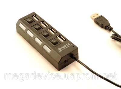 Лот: 9432261. Фото: 1. USB hub 4 порта разветвитель удлинитель... Платы расширения, контроллеры, доп. порты