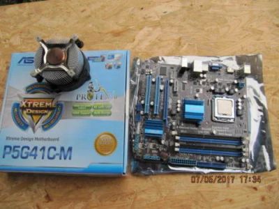 Лот: 9958703. Фото: 1. Комплект.ASUS P5G41C-M Sockel... Материнские платы