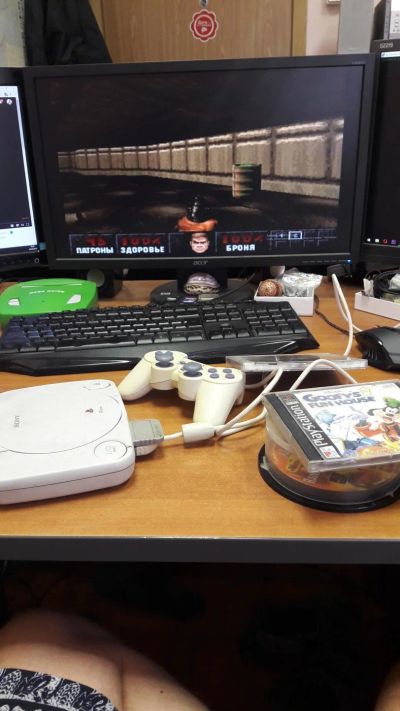 Лот: 11447940. Фото: 1. Sony PlayStation 1, PS ONE белый... Игровые приставки, консоли