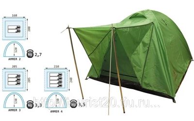 Лот: 4262003. Фото: 1. Палатка Reisen Ammer 4. Палатки, тенты