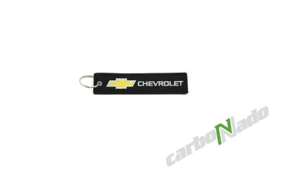 Лот: 17212493. Фото: 1. Брелок Chevrolet ткань черный. Брелоки для ключей