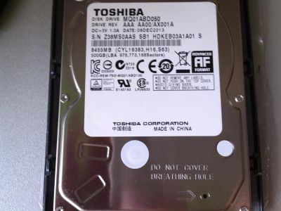 Лот: 4236435. Фото: 1. Жесткий диск ноутбучный Toshiba... Жёсткие диски
