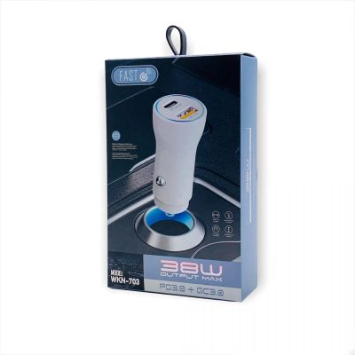 Лот: 22146258. Фото: 1. АЗУ CAR CHARGER WKN-703 QC3.0... Зарядные устройства, блоки питания, адаптеры сетевые для смартфонов