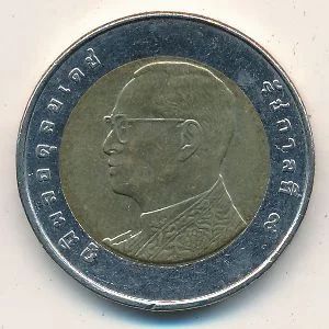 Лот: 8740417. Фото: 1. 10 бат Таиланд "Большой портрет... Азия