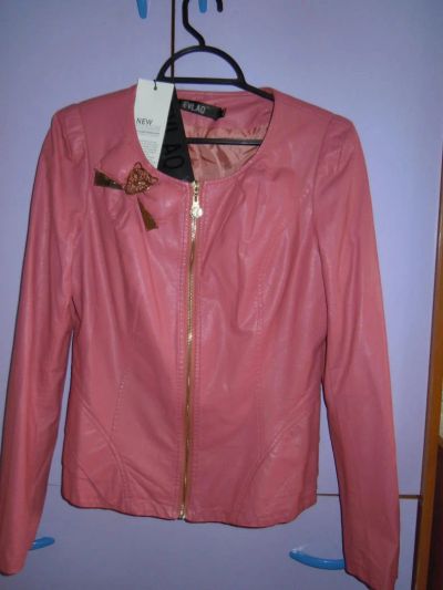 Лот: 6070332. Фото: 1. куртка кож.зам розовая. Верхняя одежда