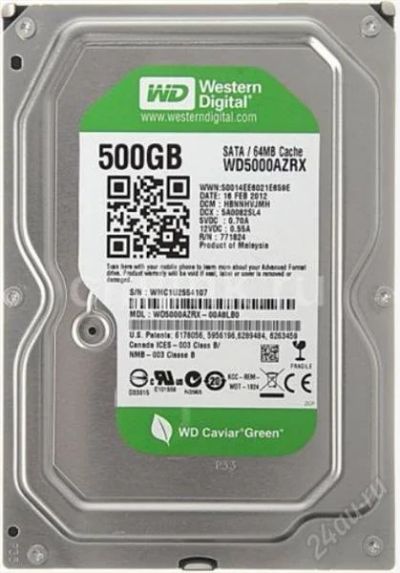 Лот: 2272550. Фото: 1. Жесткий диск 500ГБ Western Digital... Жёсткие диски (HDD)