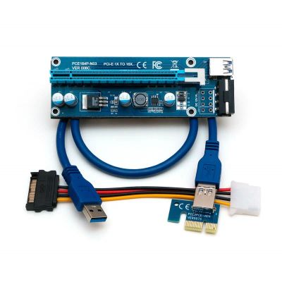 Лот: 12440393. Фото: 1. Райзер Riser PCIe PCI - E 1x в... Шлейфы, кабели, переходники