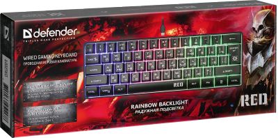 Лот: 24839851. Фото: 1. Клавиатура Defender Red GK-116... Клавиатуры и мыши