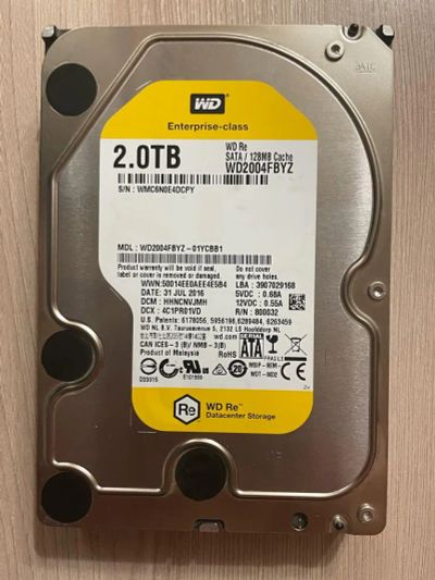 Лот: 19899489. Фото: 1. Жесткий диск WD RE WD2004fbyz... Жёсткие диски (HDD)