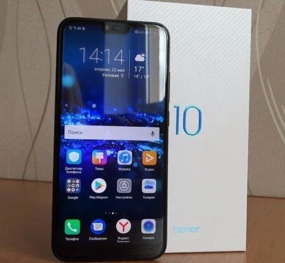 Лот: 12418183. Фото: 1. Honor 10 черный 128 Gb с искусственным... Смартфоны