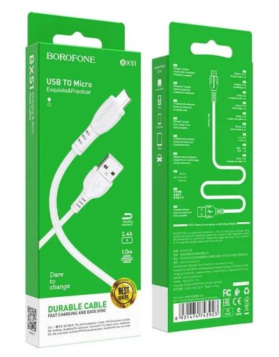Лот: 25809759. Фото: 1. Кабель micro USB Borofone BX51... Другое (оснащение, оборудование, аксессуары)