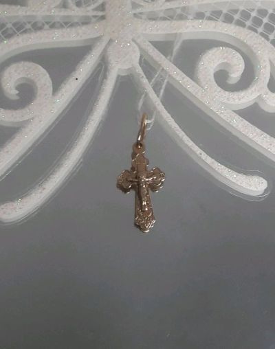 Лот: 11650495. Фото: 1. Крестик золотой НОВЫЙ. Кулоны, подвески