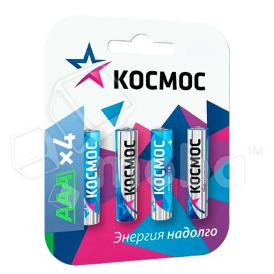 Лот: 18915346. Фото: 1. Батарейка AAA LR03 Космос Alkaline... Батарейки, аккумуляторы, элементы питания